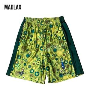 MAD LAX Lacrosse Shorts MADGEAR TIKI GOD LAX Men's XL Green Yellow EUC